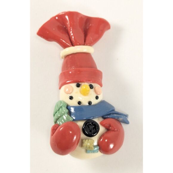 Vintage Christmas Snowman Brooch - Picture 5 of 6